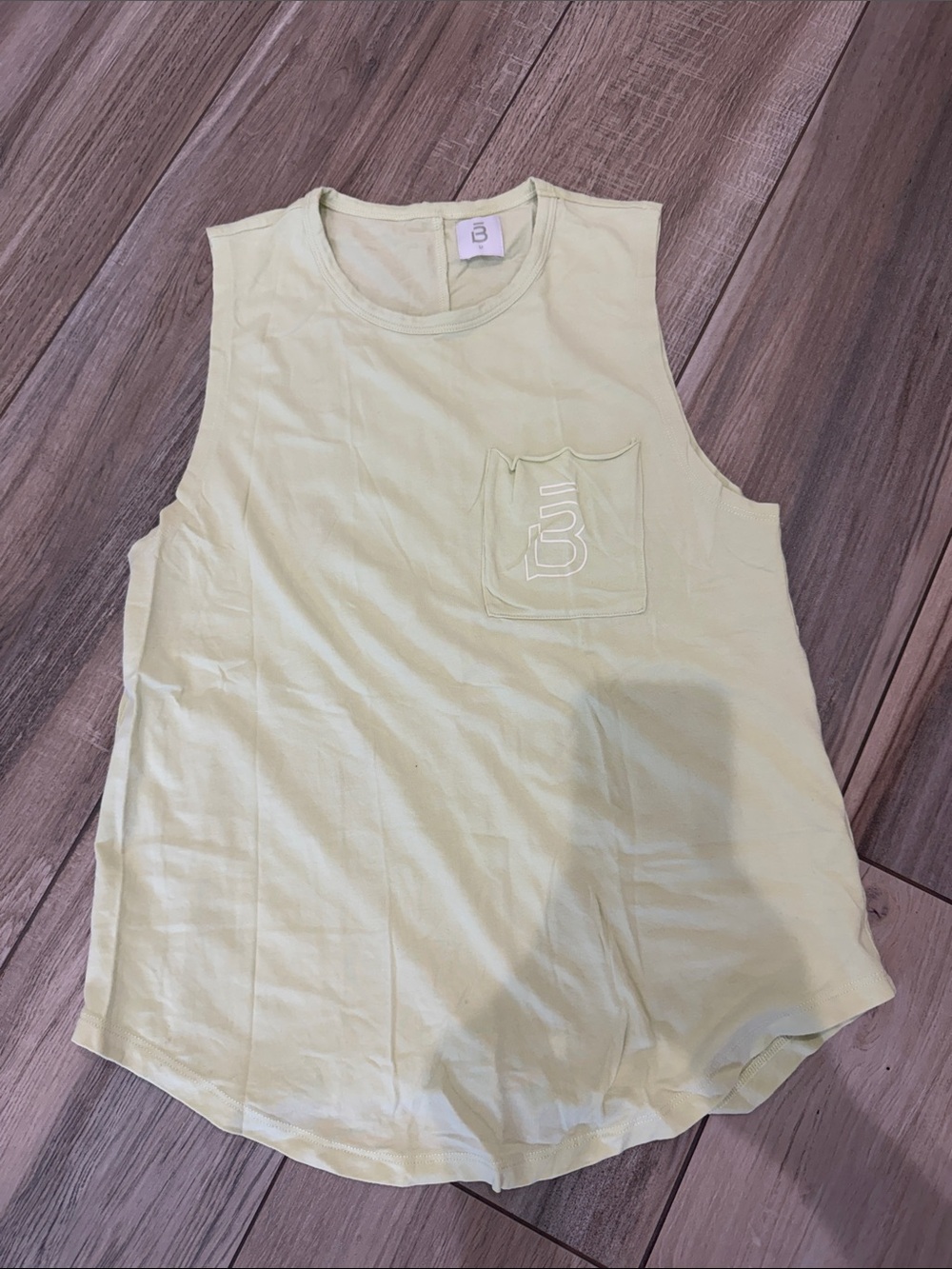 Yellow/Lime Pocket Tank Top with Barre3 Logo
